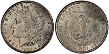 1902-O $1 VAM 25, Doubled Ear MS64