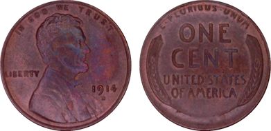 1914-D 1C AU58BN