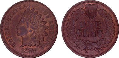1877 1C AU58BN