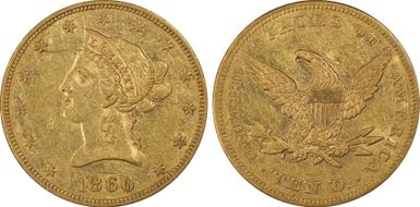 1859 $10 AU50