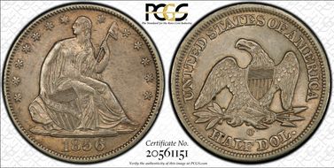 1856-O 50C AU53