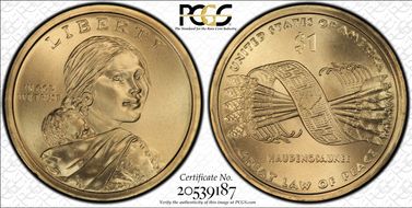 2010-P $1 Native American, Pos. B Satin Finish SP69