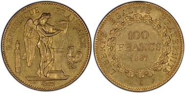 1887-A 100 Fr Gad-1137 F-552 AU55