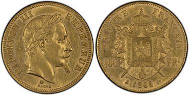 1864-A 100 Fr Gad-1136 F-551 AU58