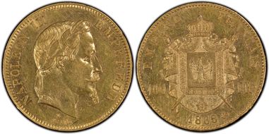 1868-A 100 Fr Gad-1136 F-551 AU58