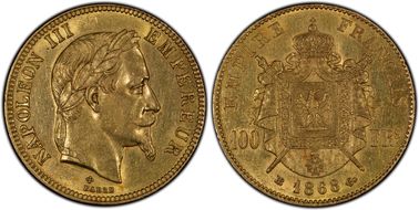 1868-BB 100 Fr Gad-1136 F-551 AU58