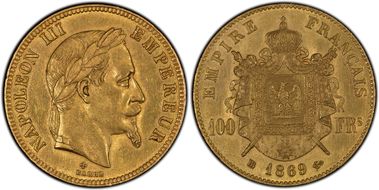 1869-BB 100 Fr Gad-1136 F-551 AU58