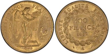 1882-A 100 Fr Gad-1137 F-552 MS64