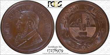 1892 1D KM-2 MS62BN