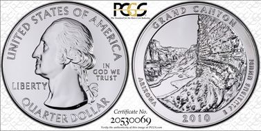 2010 25C Grand Canyon NP 5 oz Silver - First Strike MS69DMPL