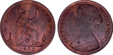 1872 1D S-3954 MS63BN