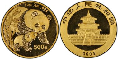2004 500 Yn Panda Gold PAN-372A MS69