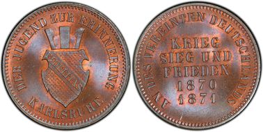 1871 Kreuzer KM-255 Karlsruhe MS65+ RB