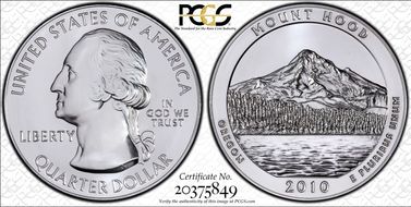 2010 25C Mount Hood NP 5 oz Silver MS68PL