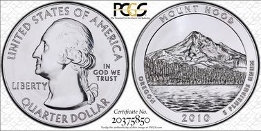2010 25C Mount Hood NP 5 oz Silver MS68PL