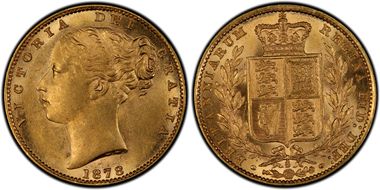 1878-S Sov S-3855 Shield AU58
