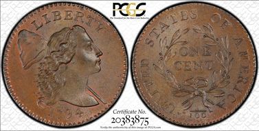 1794 1C S-24 Apple Cheek MS66+ BN