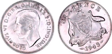 1943-S 6D MS62