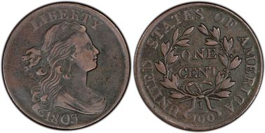 1803 1C Small Date, Large Fraction VF35BN