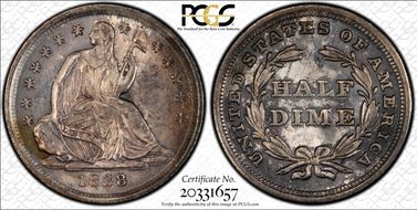 1838 H10C Large Stars MS64