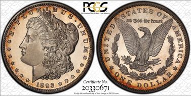 1893 $1 PR65DCAM