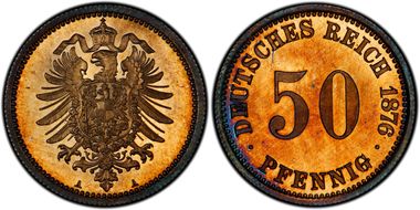 1876-A 50 Pfg J-7 PR65CAM