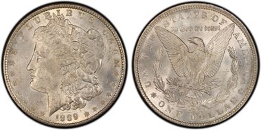 1889 $1 VAM 28A Pitted Reverse MS62
