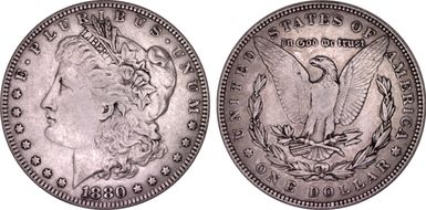 1880 $1 VAM 8 8/7 Ears XF45