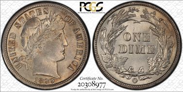 1899-O 10C MS64