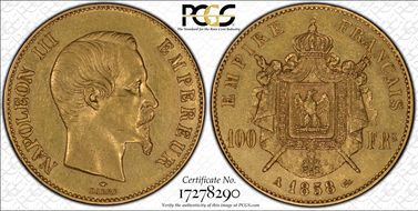 1858-A 100 Fr Gad-1135 F-550 AU53