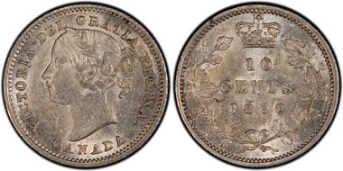 1870 10C Narrow 0/0 AU58