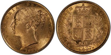 1883-S Sov S-3855B Shield AU58