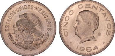 1954-Mo 5C KM-424  Bronze Head Left MS66RD