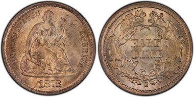 1872-S H10C Mintmark Below Bow MS66