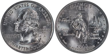 2003-D 25C Illinois MS65