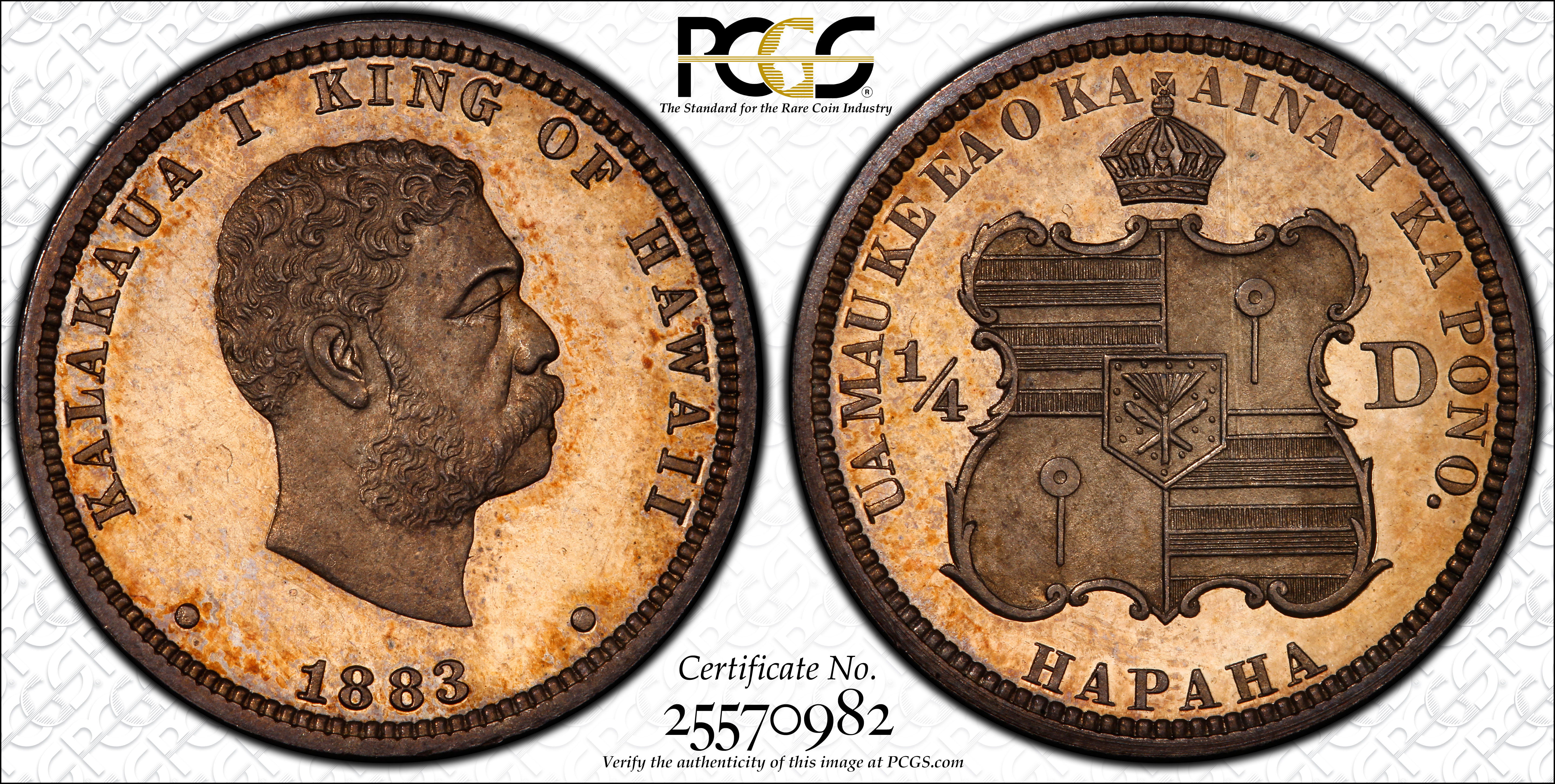 PCGS Certificate Verification Coin Details for Cert #25570982