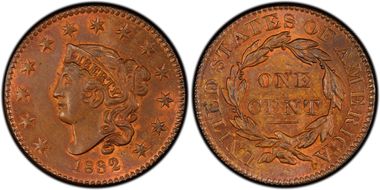 1832 1C N-3 Large Letters MS64RB