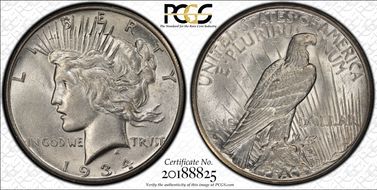 1934-S $1 AU55