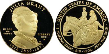 2011-W $10 Julia Grant PR70DCAM