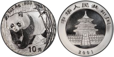 2001 10 Yn Panda Silver PAN-347A MS68