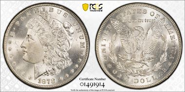 1878 7TF $1 Reverse of 1878 MS66