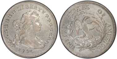 1796 $1 Small Date, Large Letters XF40