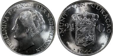 1944-D 2 1/2 G KM-46  Ag MS65