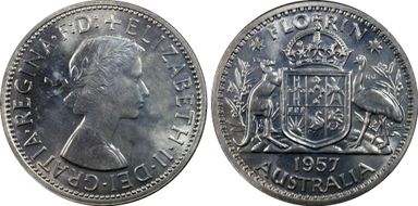 1957(m) Florin KM-60 Ag PR64