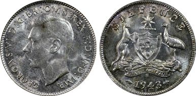 1943-S 6D MS64