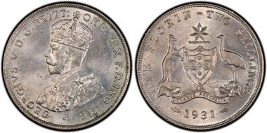 1931(m) Florin KM-27  Ag MS63