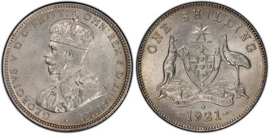 1921(sy) Shil Star KM-26  Ag AU58