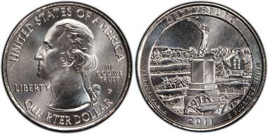 2011-P 25C Gettysburg NP MS67