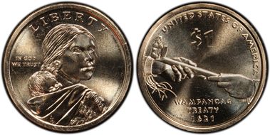 2011-D $1 Native American, Position A MS67