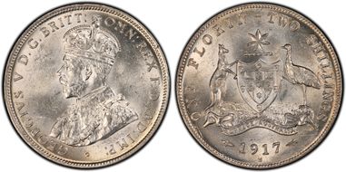 1917-M Florin KM-27  Ag MS64